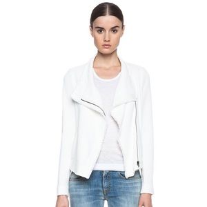 VINCE Frayed Edge cotton blend motorcycle jacket